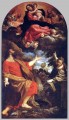 Die Jungfrau erscheint zu St Luke und Catherine Barock Annibale Carracci